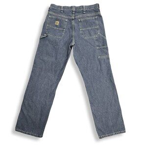 Lee Carpenter Jeans Mens 34 Blue Denim Workwear Utility Pockets Relaxed 32x31